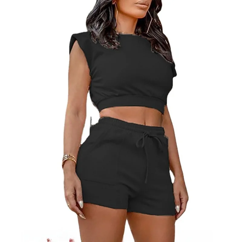 

Women's Casual Print Dress T-shirt Short Sleeve Two-Piece Set Shorts V-neck Top Comfortable Elastic Waist Pants Autumn Wear