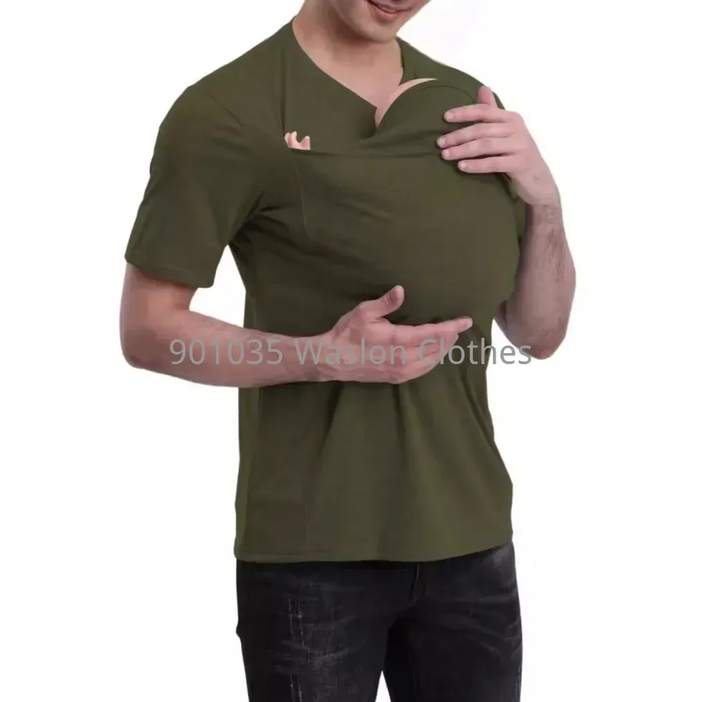 ฤดูร้อนเสื้อ Kangaroo Dad Mom Multifunctional เสื้อผ้า Soothing เสื้อเสื้อยืดเสื้อกั๊กเด็ก TShirt