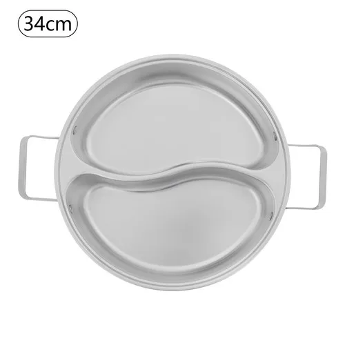 Double-Flavor Hot Pot with Divider & Clear Lid, 1.85 Gallon Capacity