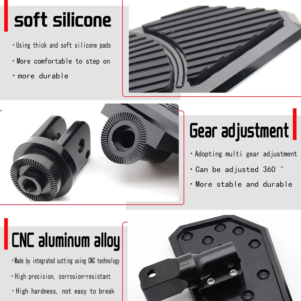 Para qjmotor srv600/v2/v4 srv400 srv700 srv300 srv350 srv srv250 peças de acessórios da motocicleta pedal alargamento pedal