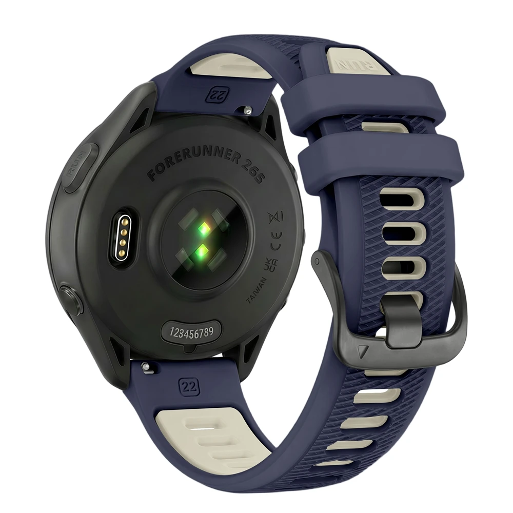 Universelles 22-mm-Sport-Silikonarmband für Garmin Forerunner 265 255 Musikband für Vivoactive 4/Venu 4 45 mm Armband-Uhrenarmband – Detail 34