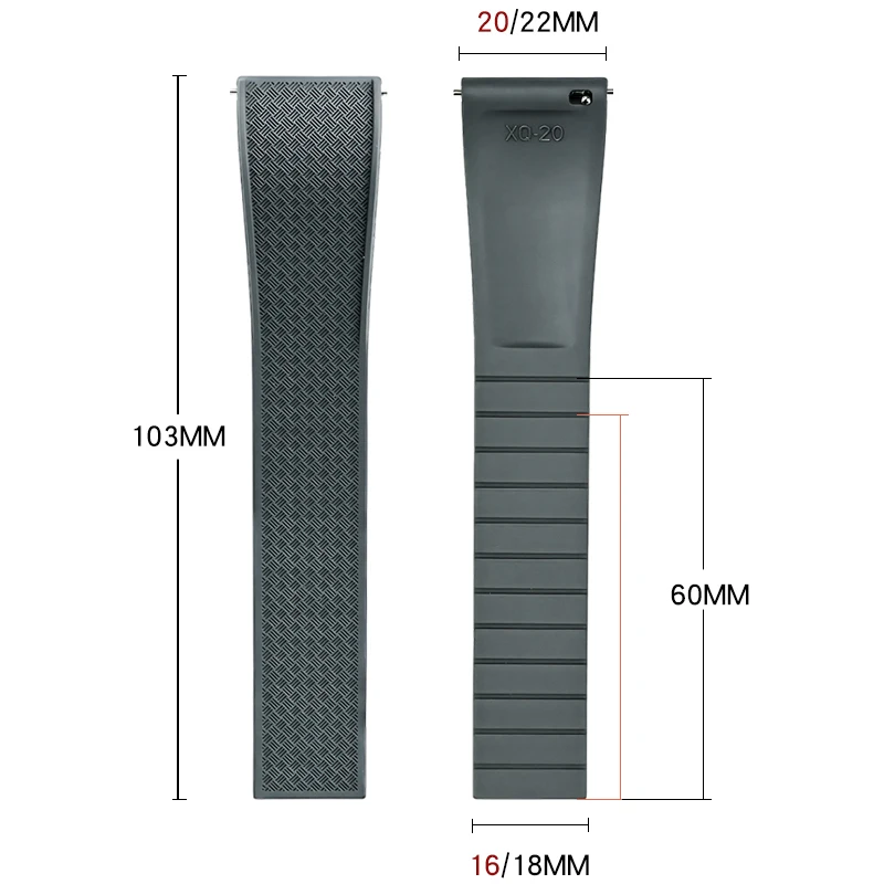فلورو ساعة مطاطية الفرقة FKM الاستوائية حزام 18/19/20/21/22 مللي متر للطي مشبك الإفراج السريع قطع إلى حجم سوار للرجال النساء