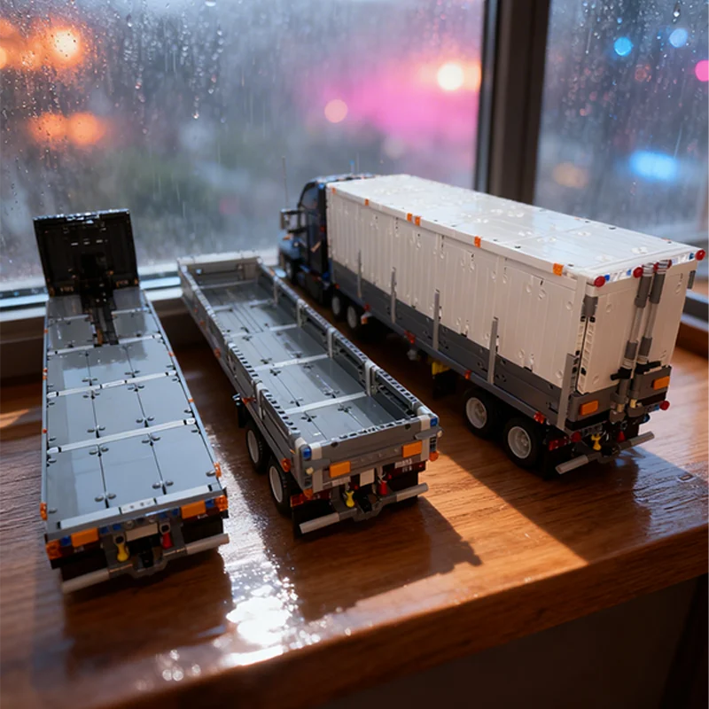 2349pcs MOC Technical American-style Semitrailers Pack Mack Anthem Model Building Blocks Architecture Toy Christmas Gift DIY