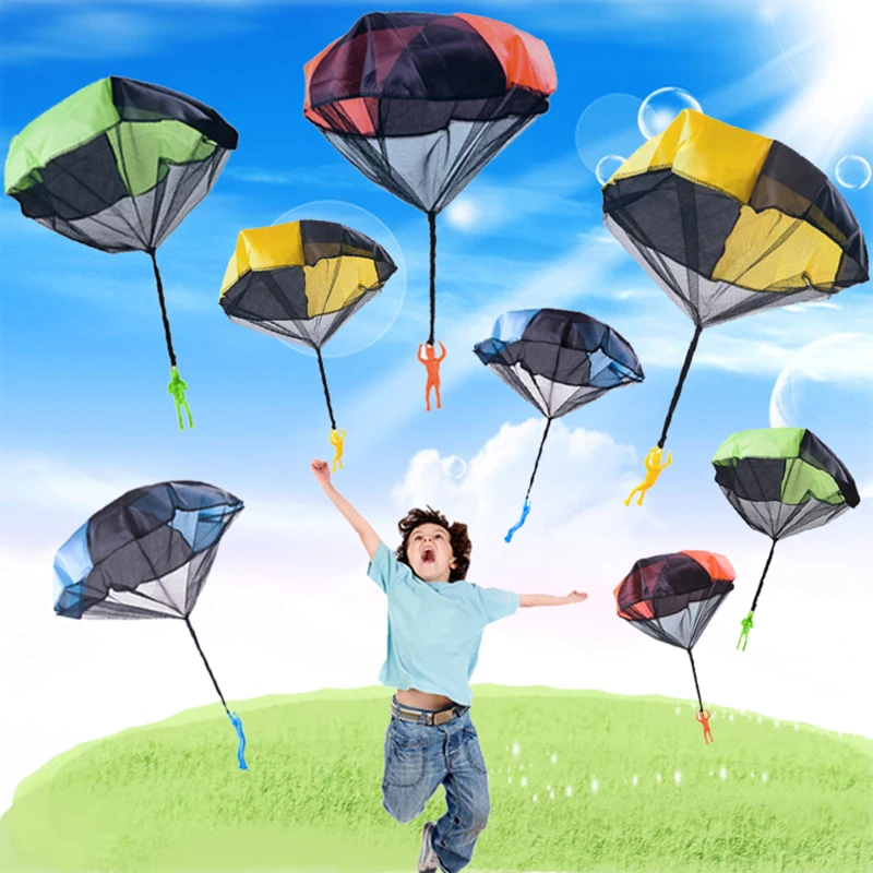 Children Sports Play Parachute Toys Inside & Outside Games Soldier Flying Parachute Fun Party Sports Activity Toys Gifts for Boy