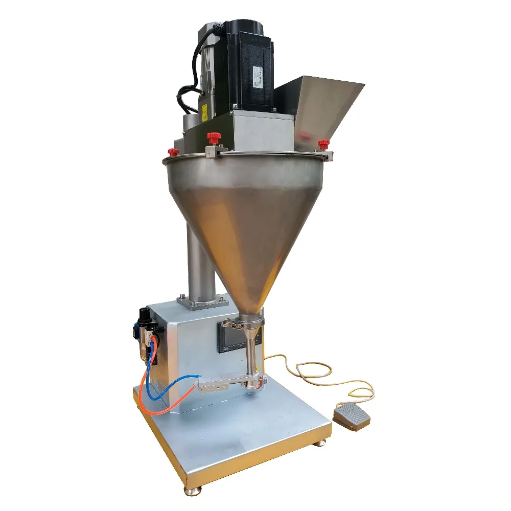 Máquina llenadora de polvo semiautomática de escritorio TOSPF200-1, máquina llenadora de tornillos para tarros, botellas, latas y tubos