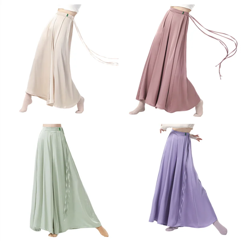Modern Dance Pant Wide Leg Women Harem Culotte Classical Chinese Opera Contemporary Fusion Dancer Practice Trousers Hanfu Skirt