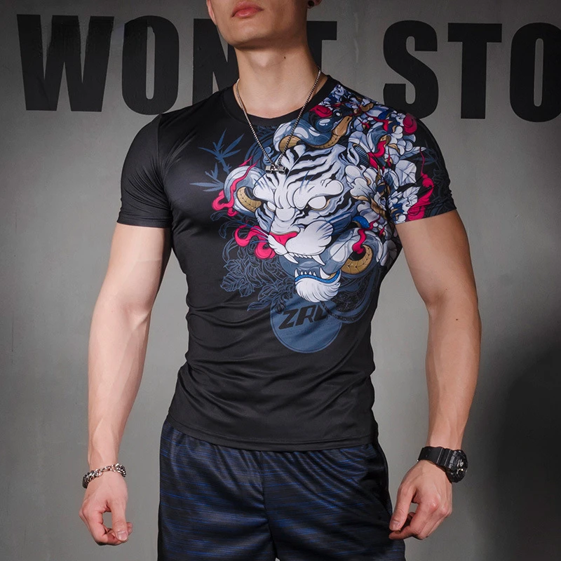 

Coach Uniform Quick Drying Fitness Suit Short T-shirt Sports Fitness Training Top Running Sports Tight Fitting Suit for Men