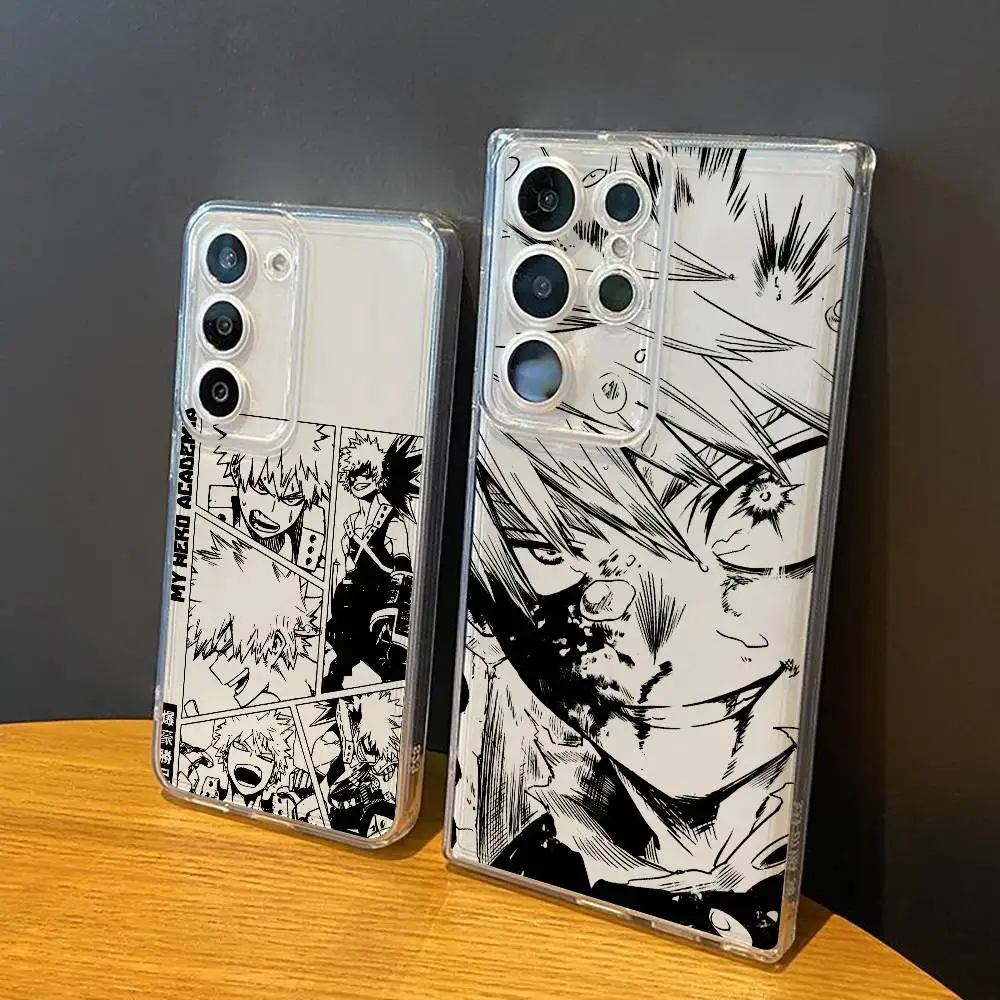 Hero Anime Katsuki Bakugo  For Samsung Galaxy S24 S25 S23 S22 S21 Transparent Cover Phone Case