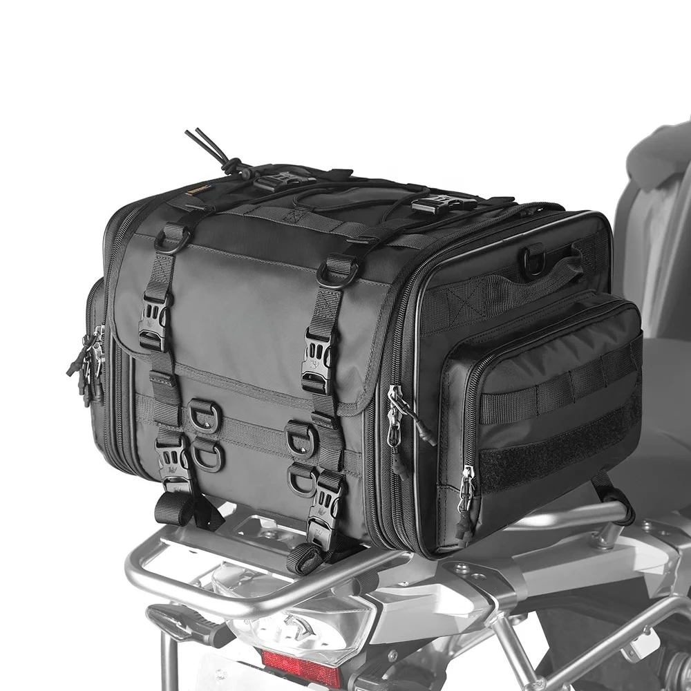 45L Deluxe Hide-Away Tail Seat Back Motorcycle Luggage Bag Motor Tour Pack Motorcycle Accessory