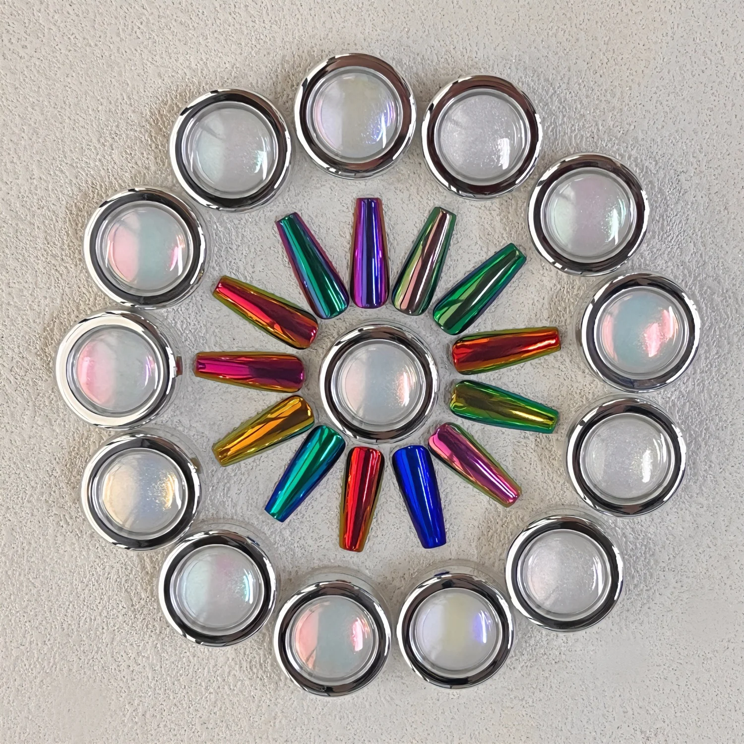 Nieuwe 16 kleuren Aurora Magic Mirror Powder Nail Glitter Chrome Pigment Dust Effect voor Nail Art Decor Manicure Design