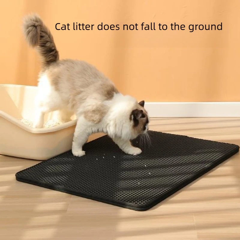Waterproof And Non-Slip Washable Double-Layer Cat Litter Mat, Thickened Cat Litter Sifting Mat, Toilet Mat, Litter Control