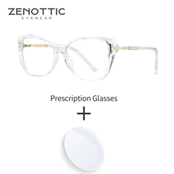 ZENOTTIC Fashion Cat Eye Prescription Glasses Women Full Rim Progressive Optical Eyeglasses Anti Blue Light Myopia Eyewear