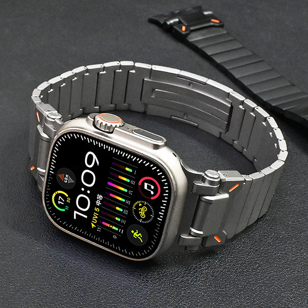 Titanium Band For Apple Watch Ultra 2 1 49mm Series 9 8 7 45mm 44mm 42mm Strap For iWatch 6 5 4 SE Luxury Metal Bracelet Correa