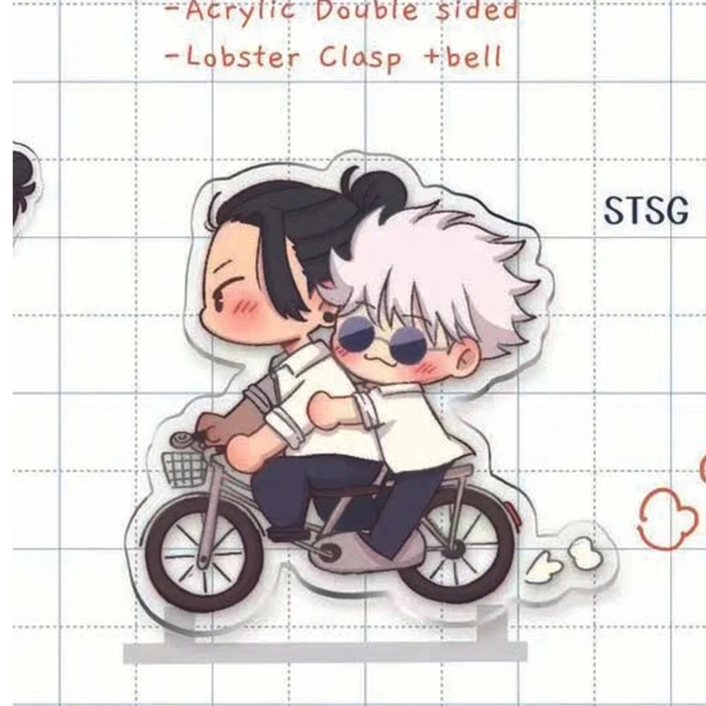 Bonita versión Q Jujutsu figura acrílica soporte de exhibición Satoru Gojo Geto Suguru periférico de animé adorno de escritorio Prop