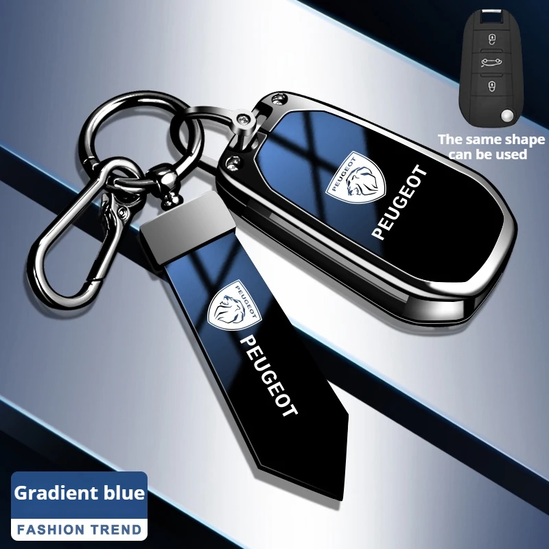 Zinc Alloy Car Flip Remote Key Case Fob Cover Holder Shell For Peugeot 208 3008 308 508 408 2008 4008 Auto Keychain Accessories