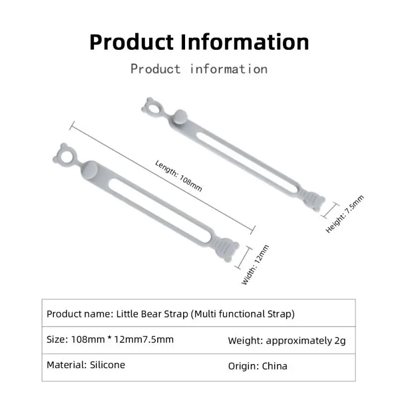 1PCS Reusable Computer Fastening Home Office Cable Ties Phone Charger Straps Cord For Earphone Wire Organizer Soft Silicone