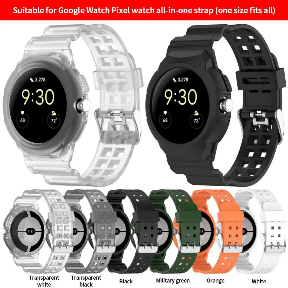 TPU Strap For Google Pixel Watch Armor Watchband With Case  Rubber Wristband Fit Google Pixel Watch Adjustable Strap