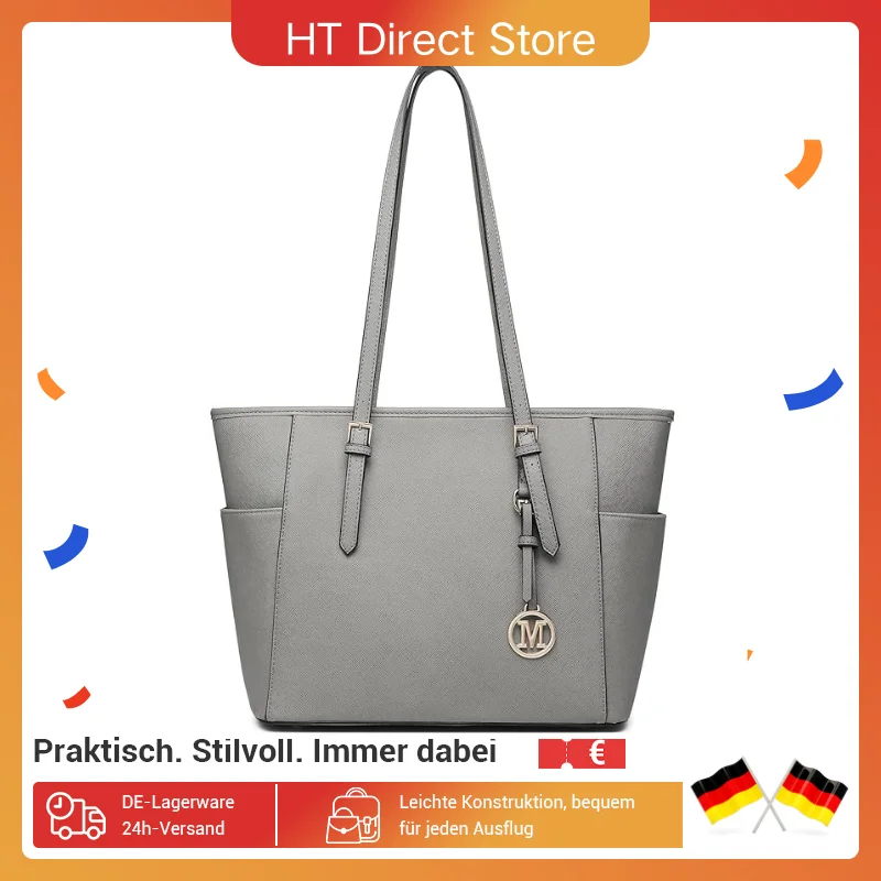 Miss Lulu Handbag DONNA, borsa shopper grande, borsa a tracolla con tracolla regolabile, versione migliorata