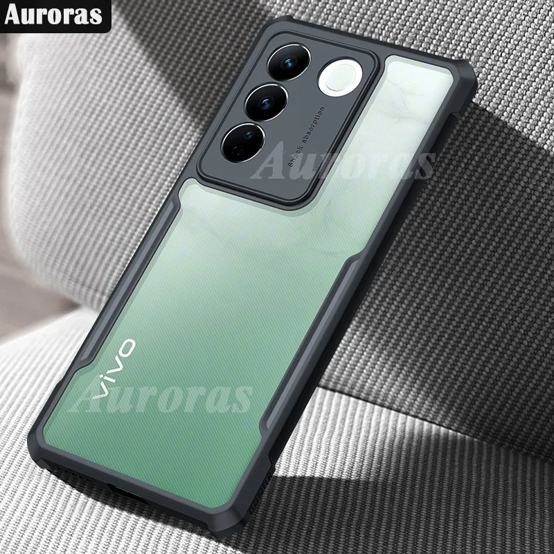 Auroras For Vivo T2 Case Transparent Airbag Border Shockproof Hard Shell For VIVO V29 V27 V27E Cover Fundas