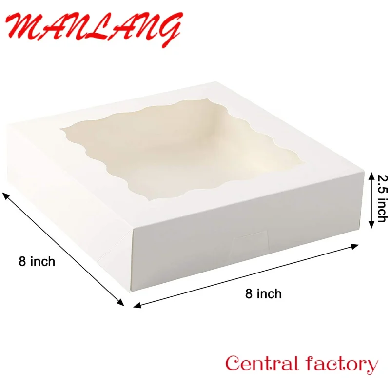 Custom  Custom size white Window paper bread box for Picnic party takeaway food packaging