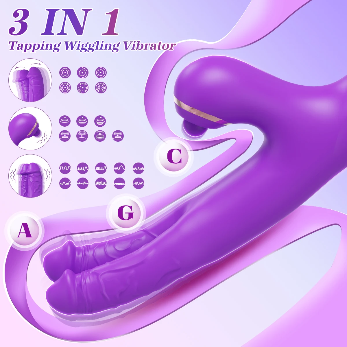 Realistic Double Dildo Vibrator for Women Flapping Clitoris Stimulator Female Swing G Spot Dildo Vibrating Sex Toys For Adults