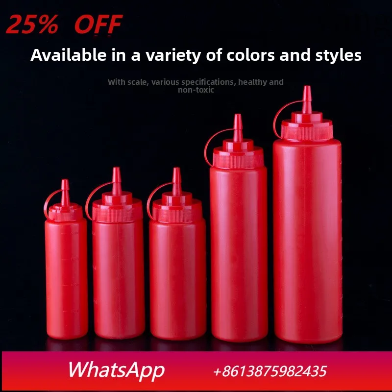 

LH Squeeze Sauce Bottle Plastic Pointed Mouth Three-Hole Jam Bottle Tomato Salad Squeeze