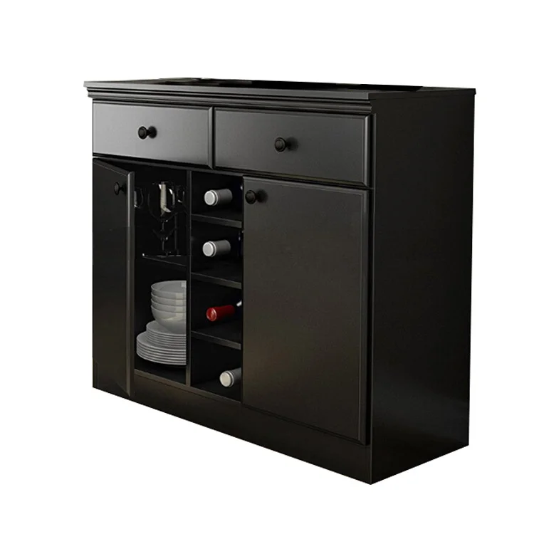 black color modern board cabinet with 2 doors side furniture