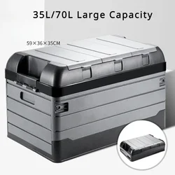 35L/70L Camping Folding Storage Box Large Capacity Portable Outdoor Car Trunk Sorting Box Thickened Foldable Home Organizer