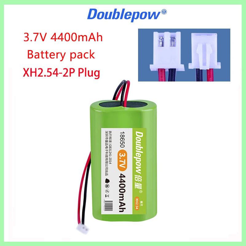 DOUBLEPOW 18650 Battery Pack 4400mah 3.7V +Xh2.54-2p Plug Li-lon Rechargeable Lithium Battery With Protection Board PCB DIY