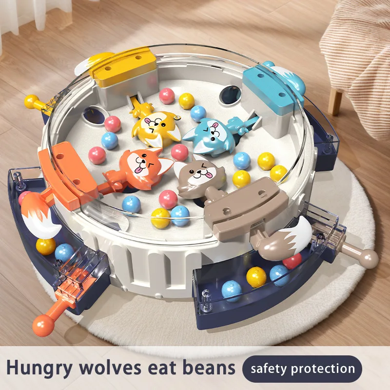 Multiplayer Battle Tabletop Game for Children - Hungry Wolf Eats Beans Brain Training Parent-Child Toy