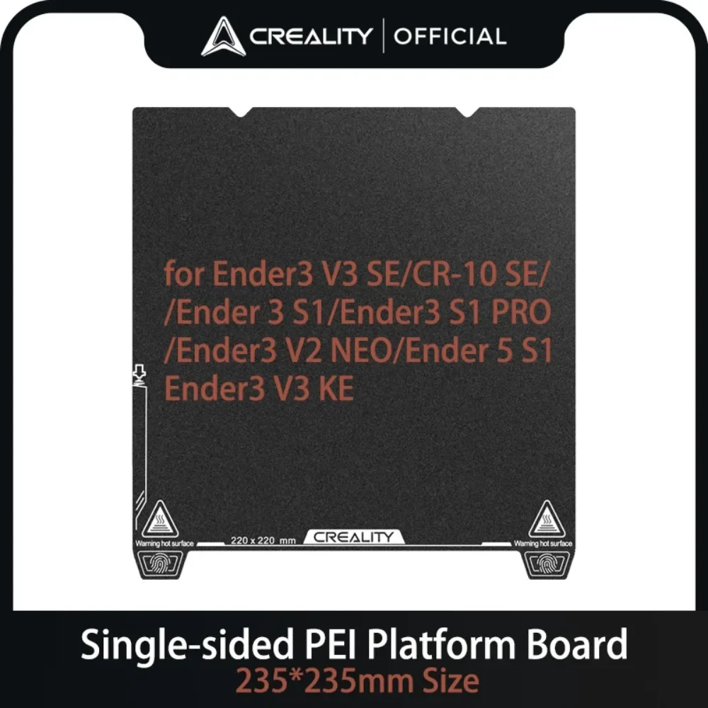 

Односторонняя плата платформы Creality PEI Ender3 V3 SE/Ender3 V3 KE/CR-10 SE/Ender 3 S1/Ender3 S1 PRO/Ender3 V2 NEO/Ender 5 S1