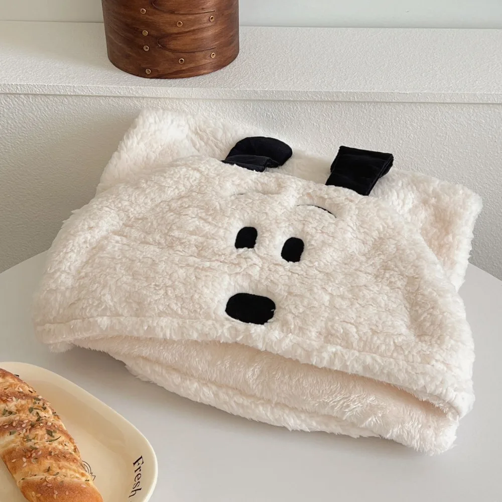 

Ins Style Kawaii Bear Hooded Blanket Soft Keep Warm Hooded Cloak Fleece Material Throw Blanket Wearable Blanket Living Room
