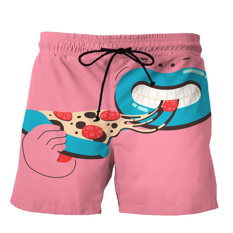 Funny Food Pizza 3d Print Short Pants Men's New Fashion Popular Hawaiian Beach Shorts Women Kids Oversized Cool Swimming Trunks