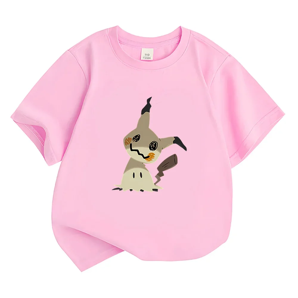 Mimikyu T-shirts MINISO Katoen kinderen Tee-shirt Japanse Anime Kawaii Tops Nieuwe Jongens Meisjes Grappige T-shirts O-hals Korte mouw