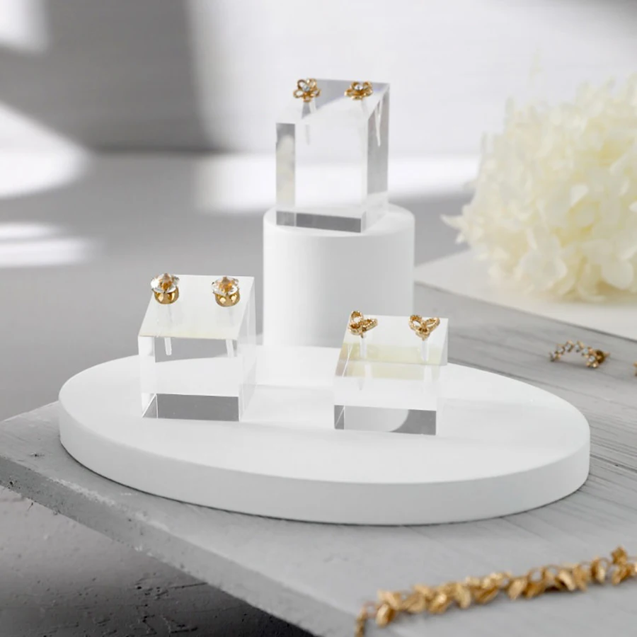 Minimalist Style Earring Display Stand Holder , Transparent Acrylic Earrings Organizer, Jewelry Photography Prop Rack