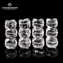 1 Pc Natural Rock Quartz Kitty Cat Head Bead Crystal Carved Smooth Bead For Jewelry Making Diy Necklace Bracelet Accessory