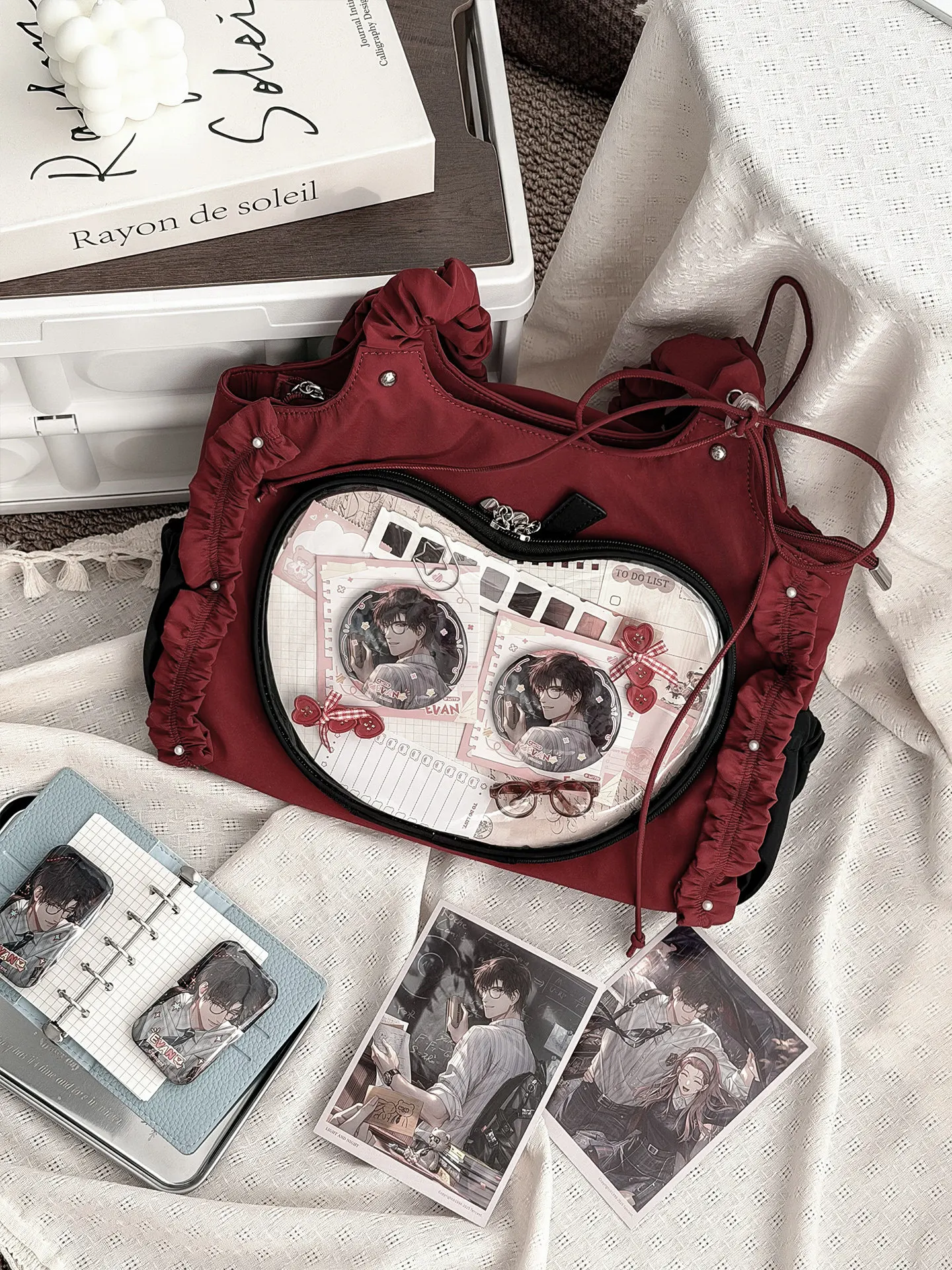 Cute Sweet Original Apple Pain Window Lta Bag Daily Commuter Bag Large Capacity Two-dimensional Single Shoulder Oblique Span Bag