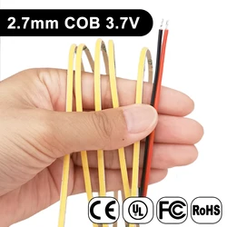 2,7 mm ultradünner COB-LED-Streifen, 480 LEDs/m, hohe Dichte, flexibles, superschlankes FOB-Licht, 3000 K, 4000 K, 6000 K, linear, dimmbar, DC 3,7 V/5 V