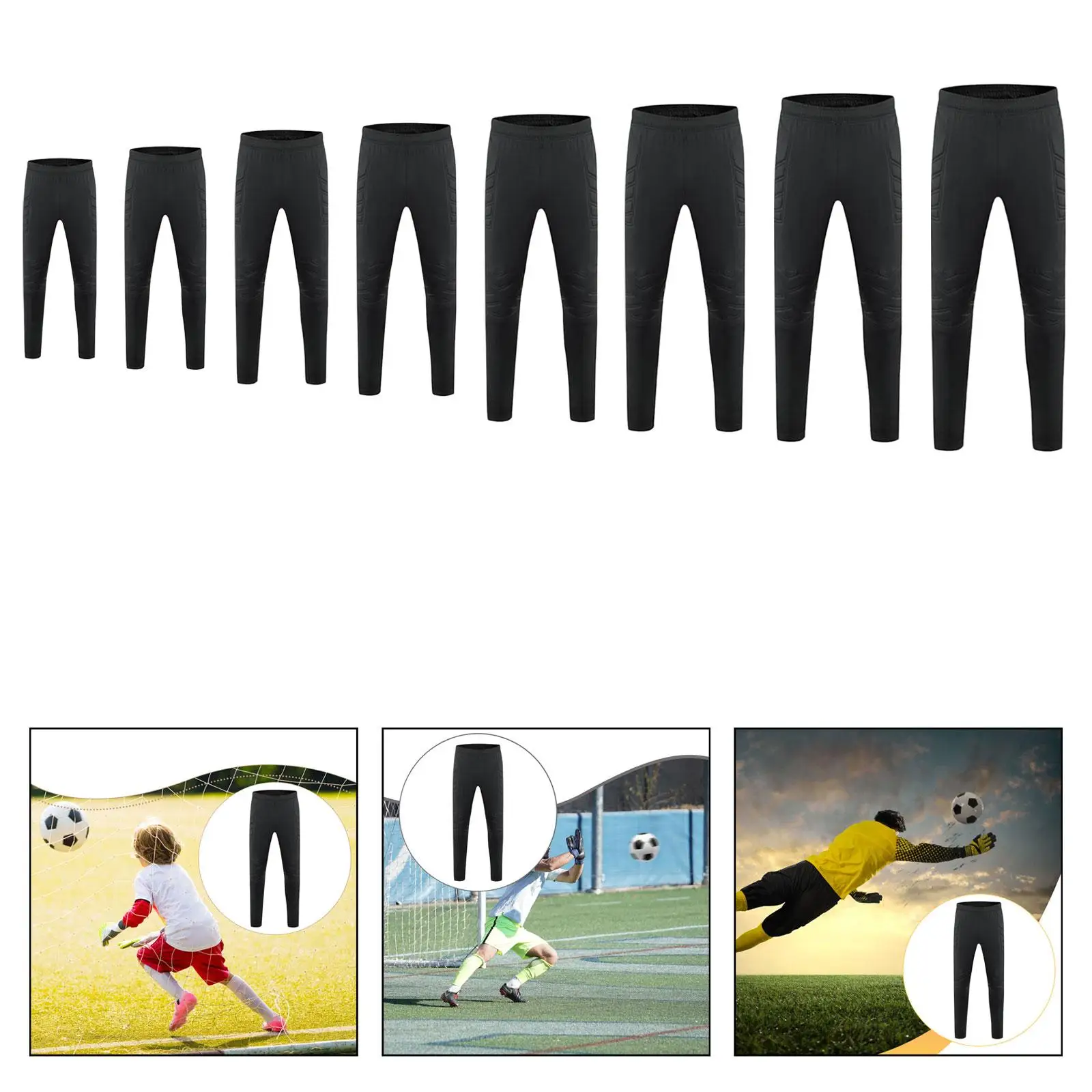 Protective Soccer Goalkeeper Pants Quick Drying Sponge Cushion Goalie Trousers for Youth Sports Training