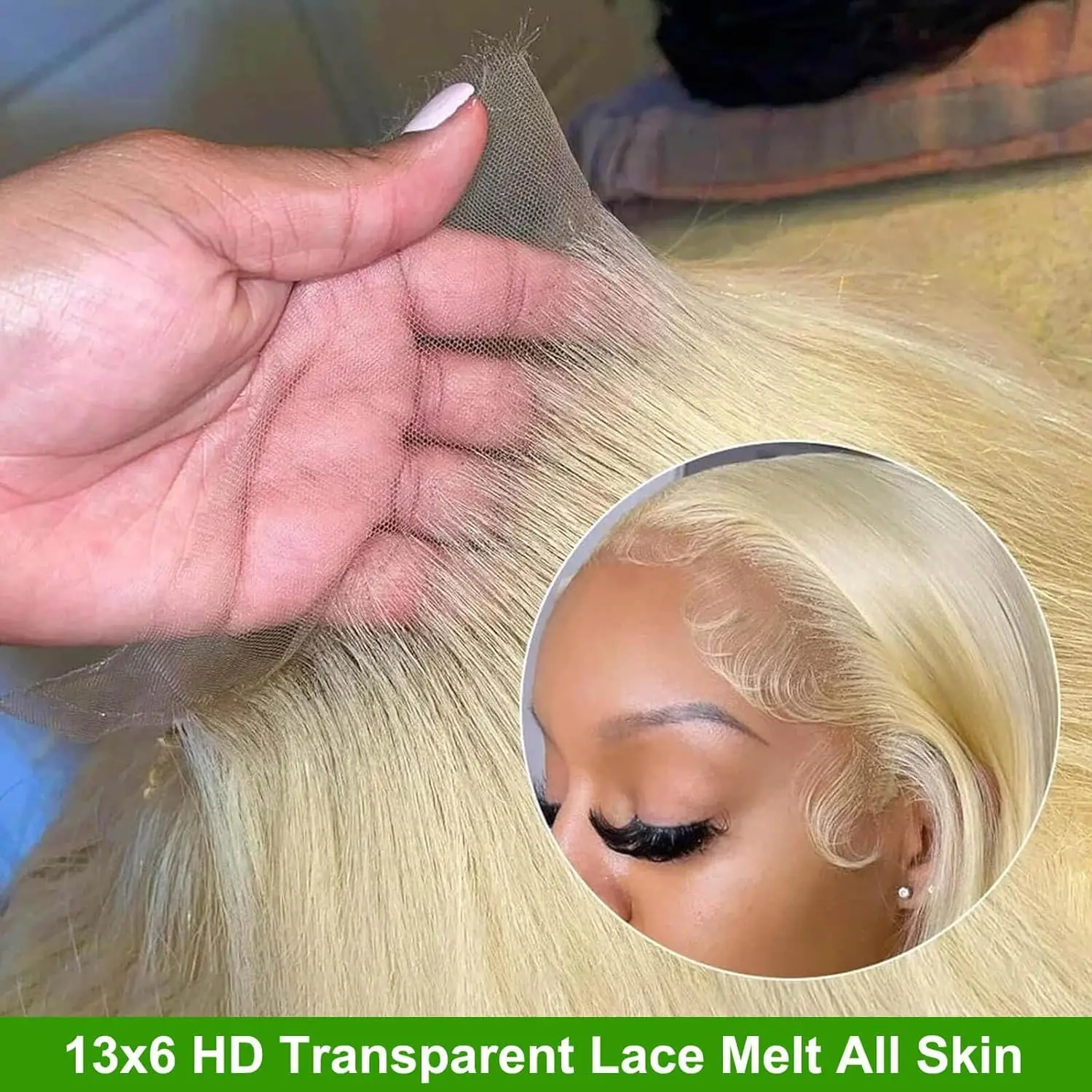 Loira Do Laço Frontal Perucas De Cabelo Humano, HD Transparente Bob Peruca, Osso Em Linha Reta, Brasileiro, 13x4, 13x4, 613