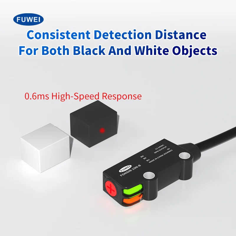 FGNS08-10NA-B Series Background Inhibitory Adjustable Distance Measuring 10-100mm Photoelectric Sensor