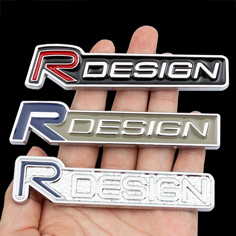 3D Chrome Metal Car R Design Letter Logo Rear Trunk Badge Emblem Sticker For Volvo V40 V60 XC60 XC40 V50 V60 C30 Accessories