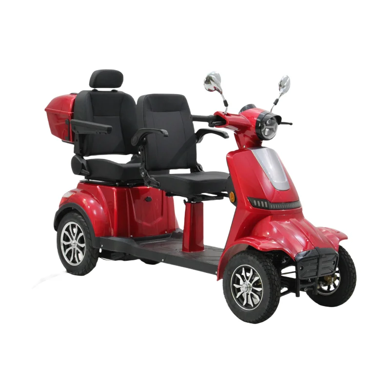 

Электрический двухместный скутер Airo для людей с ограниченными возможностями, 1000 Вт, четырехколесный, с противоскользящими шинами и задним багажником