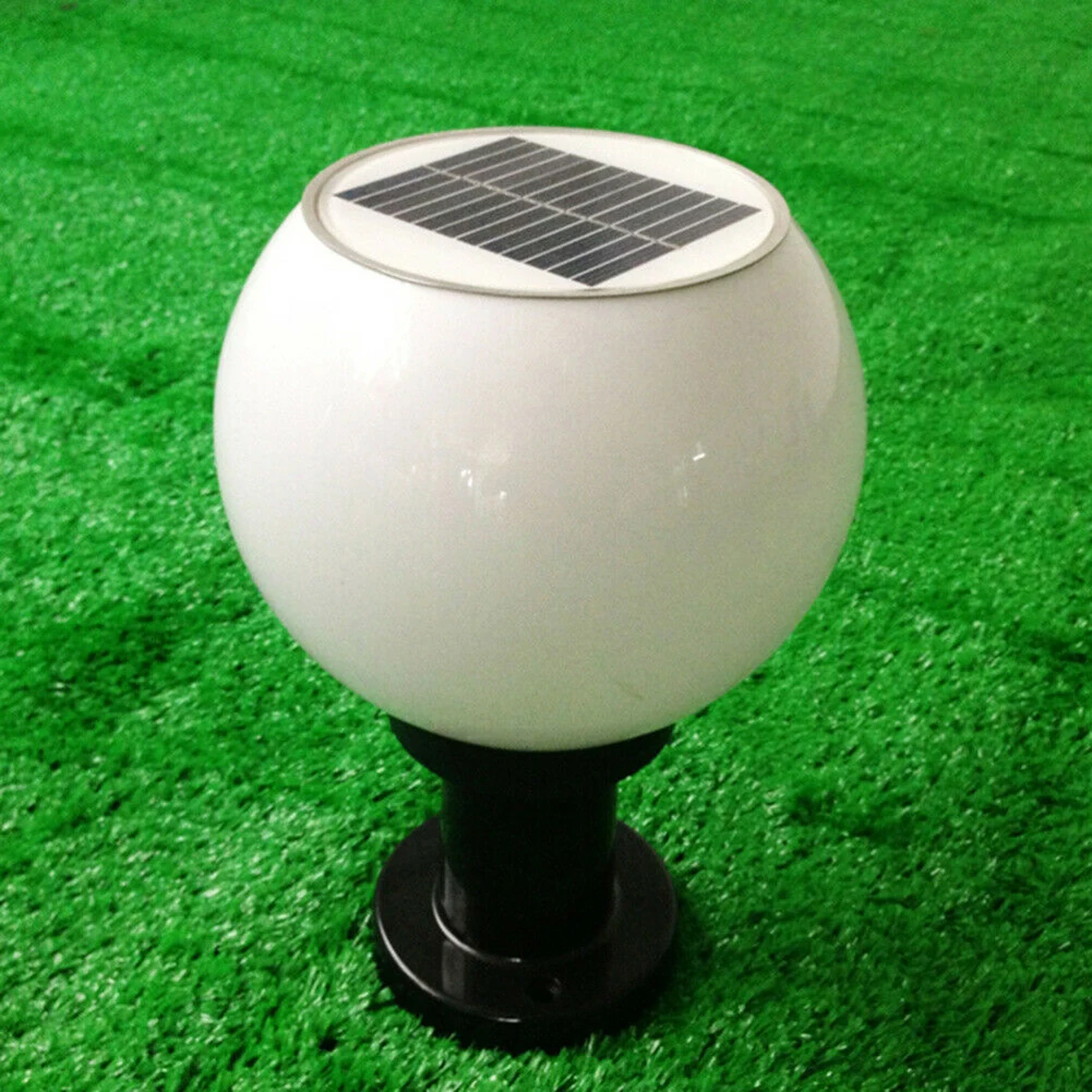 โคมไฟถนนกลางแจ้ง โคมไฟโซลาร์เซลล์ LED ทันสมัย สำหรับตกแต่งสนามหญ้า โคมไฟทรงกลมอะคริลิค