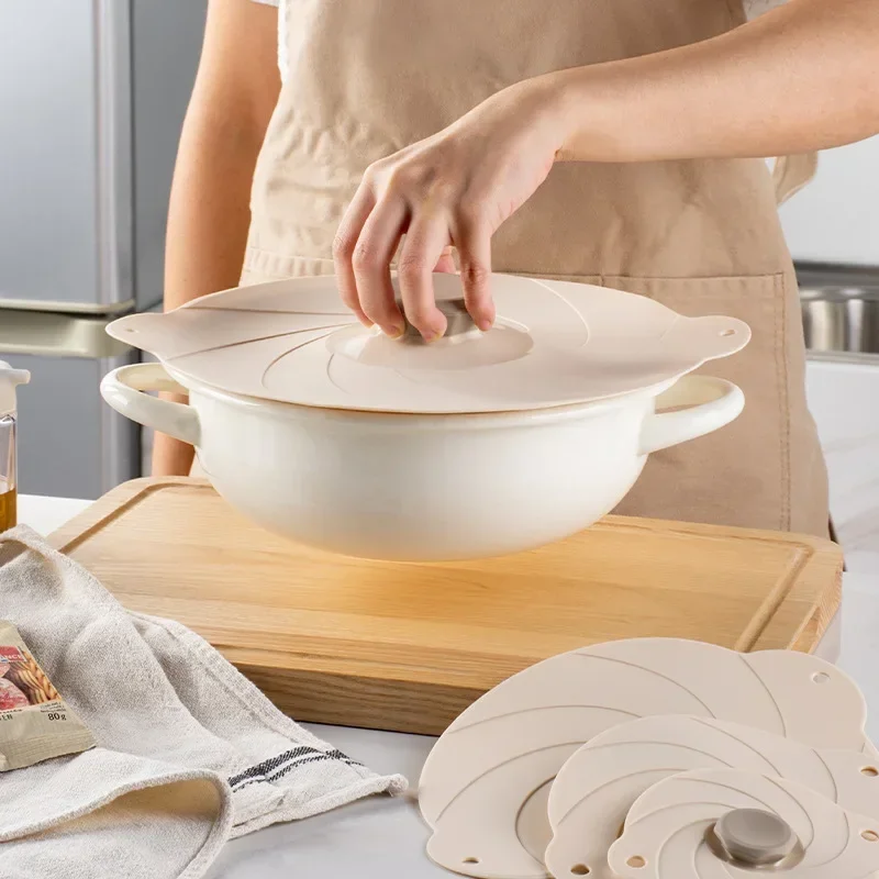 Tapas de succión de silicona para alimentos, cubiertas de almacenamiento de frutas y verduras, tapas resistentes al calor, a prueba de fugas para cuencos, ollas y sartenes