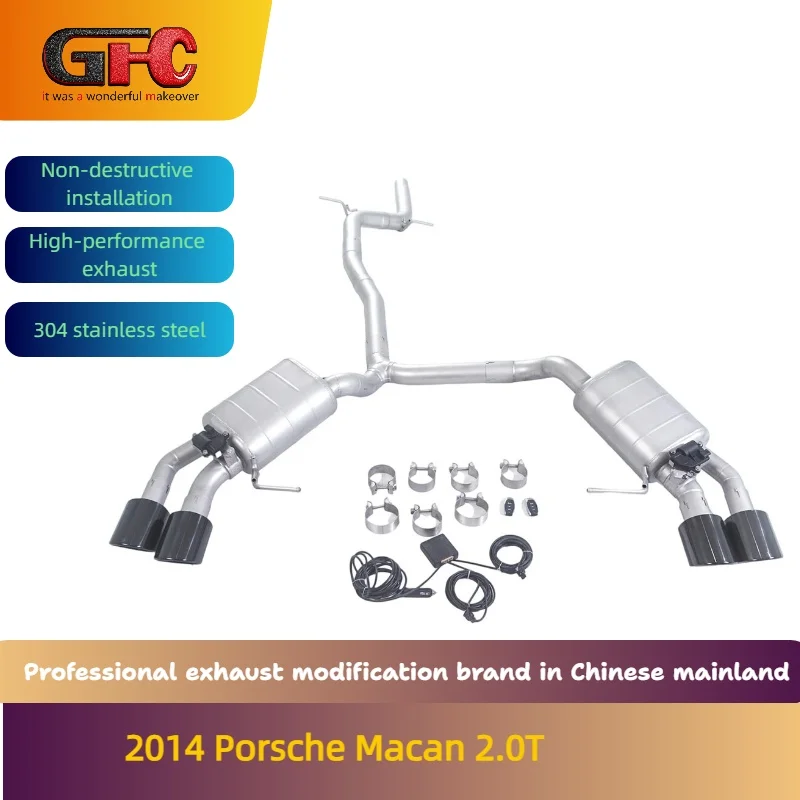 GFC brand for the 2014 Porsche Macan 2.0T Catback high-performance variable valve exhaust with mufflers and tips