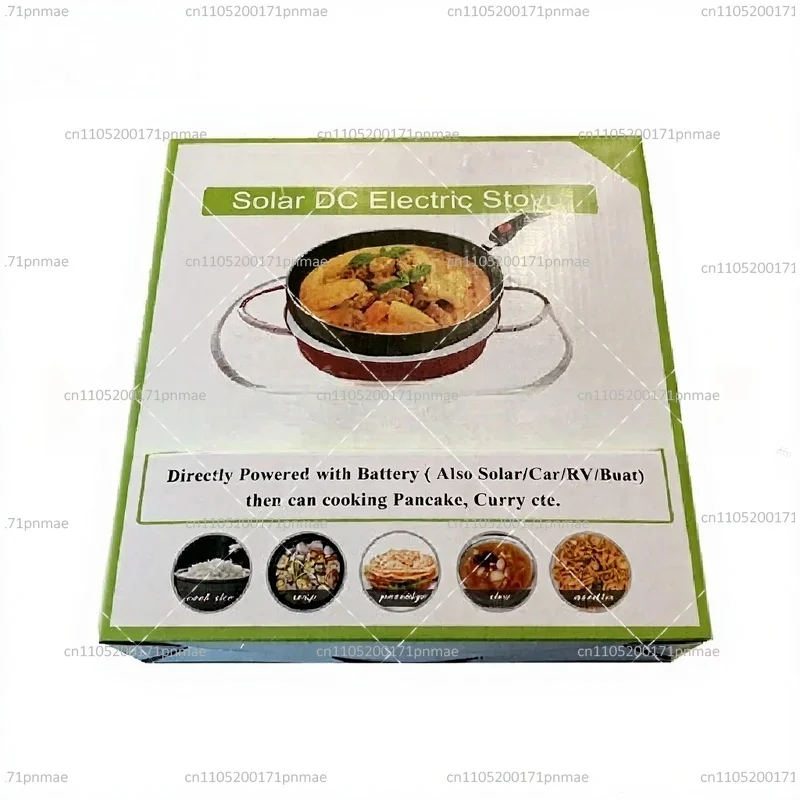 12V DC Electric Heating Cooker for Vehicle Solar Power, Portable Induction Cooktop No Inverter Needed