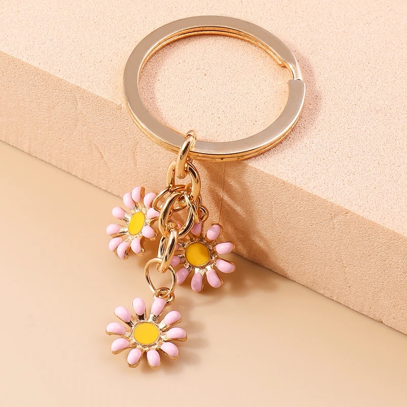 Aihua 40 Farben Niedlicher Pflanzen-Schlüsselanhänger Emaille Sakura-Blumen-Schlüsselanhänger für Frauen Mädchen Handtasche Anhänger Autoschlüsselhalter DIY Schmuck Geschenke – Detail 18