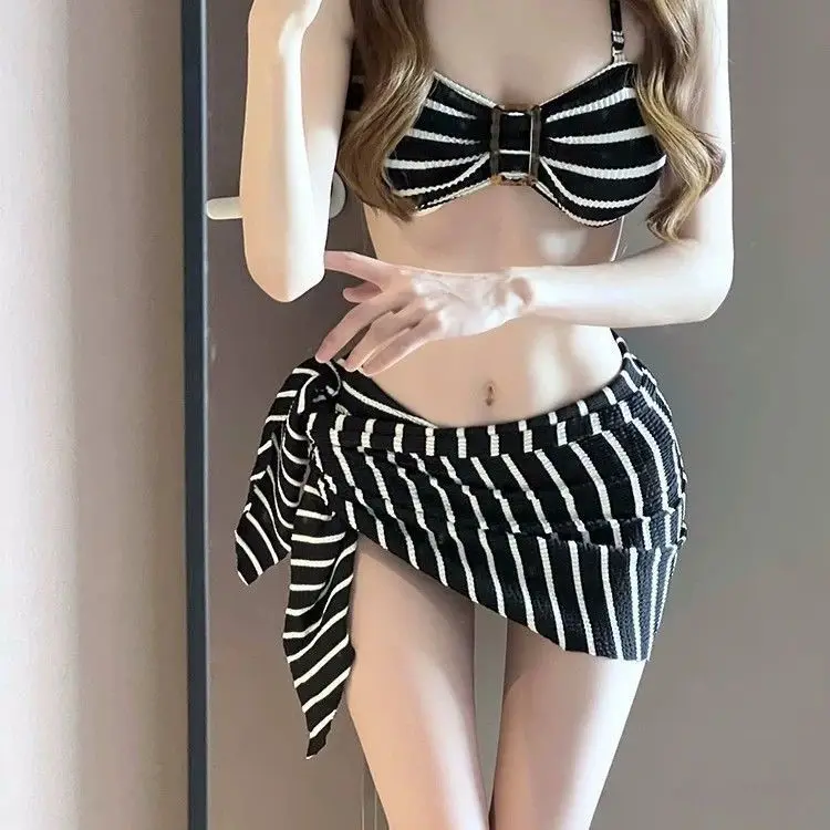 Womens Bathing Suit 2026 Summer Vacation Swimwear Stripe Two Piece Swimsuit Halter Neck Bikini Set Beachwear Female