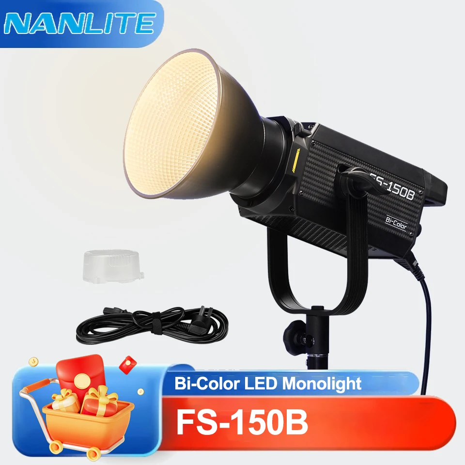 

Светодиодный моноблок Nanlite FS-150B Bi-Color 2700K-6500K для фотосъемки, студийного и уличного освещения, видеосъемки и заполняющего света